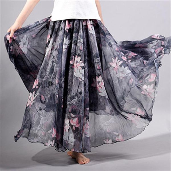 skirts summer fashion vintage bohemia chiffon floral printed women boho floor -length long maxi beach party loose flare skirt, Black
skirts summer fashion vintage bohemia chiffon floral printed women boho floor -length long maxi beach party loose flare skirt, Black
