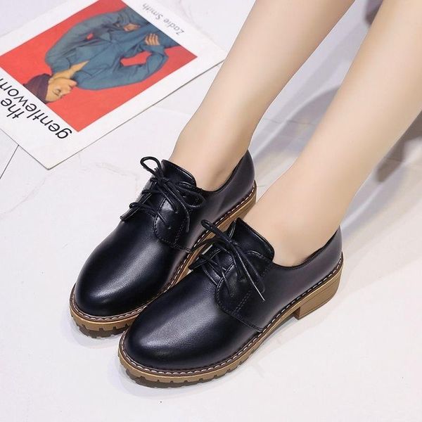 boots 2021 spring retro british lace round toe leather shoes mid-heel student single thick heels large size women's, Black
boots 2021 spring retro british lace round toe leather shoes mid-heel student single thick heels large size women's, Black