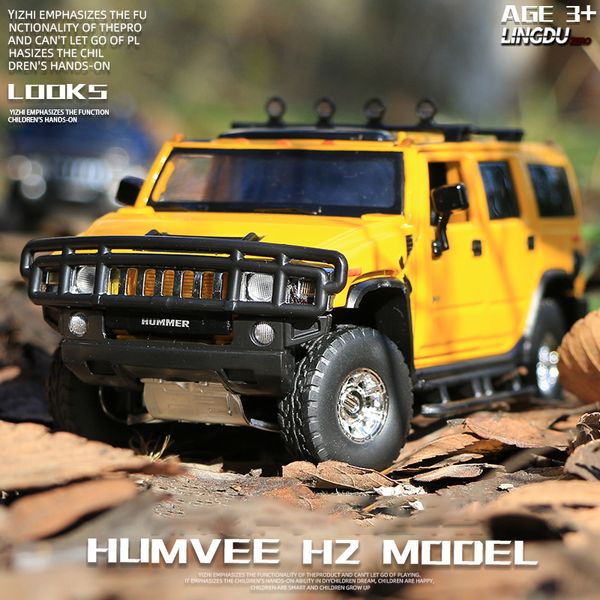 132 high simulation 2008 Hummer H2 off-road alloy car model Sound and light pull back door boy car toy for children gifts
132 high simulation 2008 Hummer H2 off-road alloy car model Sound and light pull back door boy car toy for children gifts