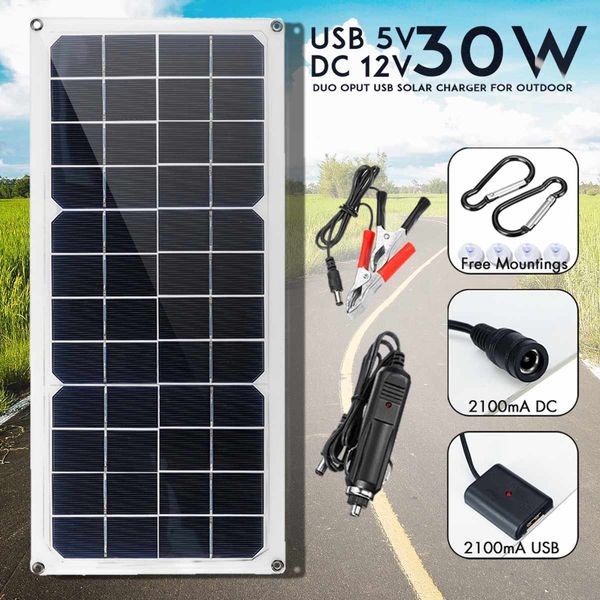 30w solar panel 12v monocrystalline usb power portable outdoor solar cell car ship camping hiking travel phone charger
30w solar panel 12v monocrystalline usb power portable outdoor solar cell car ship camping hiking travel phone charger