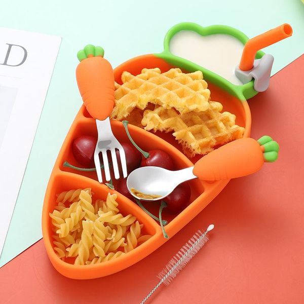 flatware sets children's silicone cutlery short handle 304 stainless steel fork spoon and plate set cute baby supplement grid
flatware sets children's silicone cutlery short handle 304 stainless steel fork spoon and plate set cute baby supplement grid