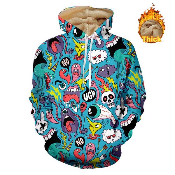 men's hoodies & sweatshirts ogkb 3d monster graffiti print thicken winter warm animal spandex streetwear harajuku oversized pullover, Black
men's hoodies & sweatshirts ogkb 3d monster graffiti print thicken winter warm animal spandex streetwear harajuku oversized pullover, Black