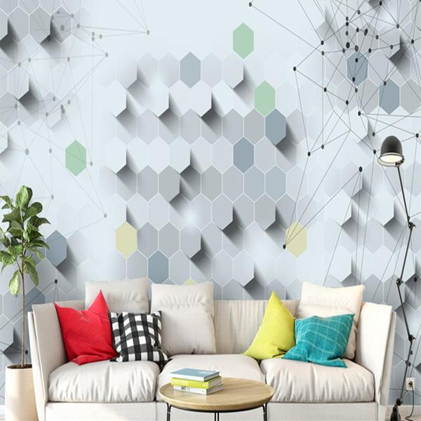 custom po modern mural wallpaper roll for living room abstract hexagon art background murals children wallpapers
custom po modern mural wallpaper roll for living room abstract hexagon art background murals children wallpapers