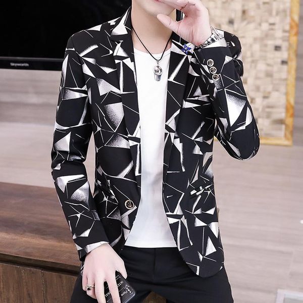 men's suits & blazers business west men slim personality spring and autumn suit korean version handsome all-match print small jacket sh, White;black
men's suits & blazers business west men slim personality spring and autumn suit korean version handsome all-match print small jacket sh, White;black