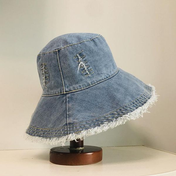 wide brim hats paragraph washed denim fabric hair fringe leisure retro sunscreen beach basin hat fisherman bucket for women, Blue;gray
wide brim hats paragraph washed denim fabric hair fringe leisure retro sunscreen beach basin hat fisherman bucket for women, Blue;gray