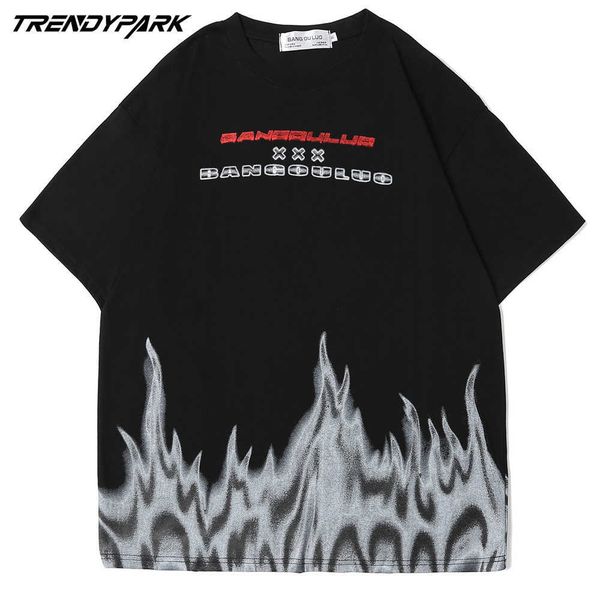 men's t-shirt flame painting printed short sleeve hip hop oversized cotton casual harajuku streetwear graphic tee t shirts 210601, White;black
men's t-shirt flame painting printed short sleeve hip hop oversized cotton casual harajuku streetwear graphic tee t shirts 210601, White;black