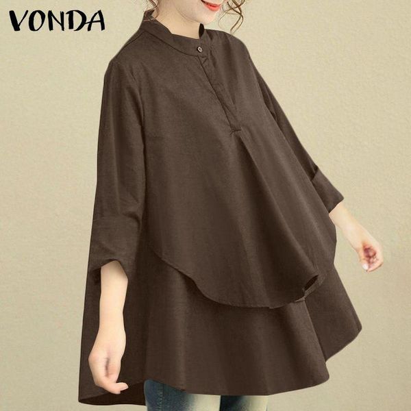 women loose blouse casual long sleeve vonda 2021 asymmetric hem pleated solid color shirts blusas femininas plus size women's blou, White
women loose blouse casual long sleeve vonda 2021 asymmetric hem pleated solid color shirts blusas femininas plus size women's blou, White