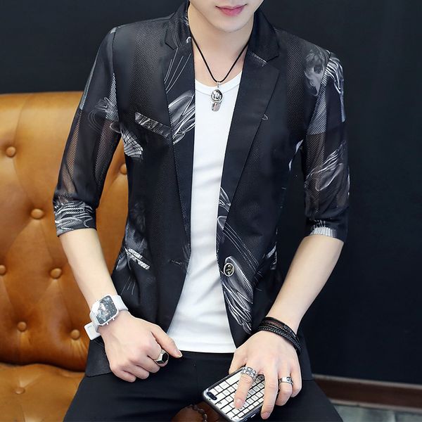 small men's medium suit thin cut-out seven point sve net barber's coat, White;black
small men's medium suit thin cut-out seven point sve net barber's coat, White;black