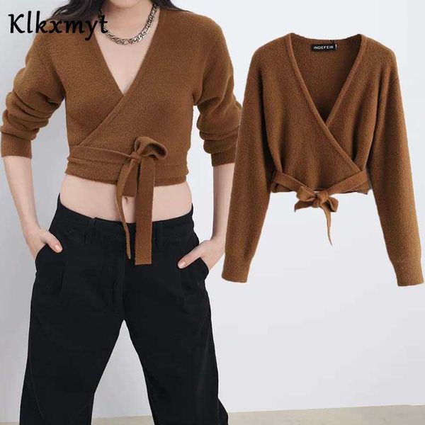 klkxmyt za sweater women fashion lace up knitted cropped vintage v neck long sleeve female pullovers chic 210527, White;black
klkxmyt za sweater women fashion lace up knitted cropped vintage v neck long sleeve female pullovers chic 210527, White;black