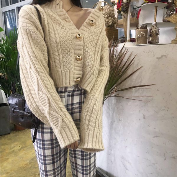 men's sweaters korea's vintage jackwt jersey design autumn sweet chic female twist short casual sweaters brief loose cardigans 8ei, White;black
men's sweaters korea's vintage jackwt jersey design autumn sweet chic female twist short casual sweaters brief loose cardigans 8ei, White;black