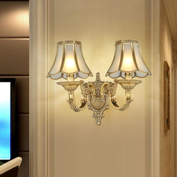 wall lamp american bedside antique bedroom living room corridor aisle light european full copper sconce yhj020516 
wall lamp american bedside antique bedroom living room corridor aisle light european full copper sconce yhj020516