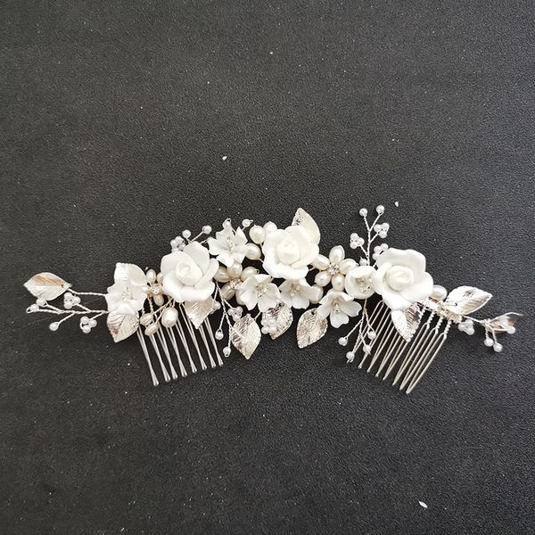 slbridal handmade freshwater pearls ceram flower bridal hair comb wedding headdress hair accessory bridesmaids women jewelry, Golden;white
slbridal handmade freshwater pearls ceram flower bridal hair comb wedding headdress hair accessory bridesmaids women jewelry, Golden;white