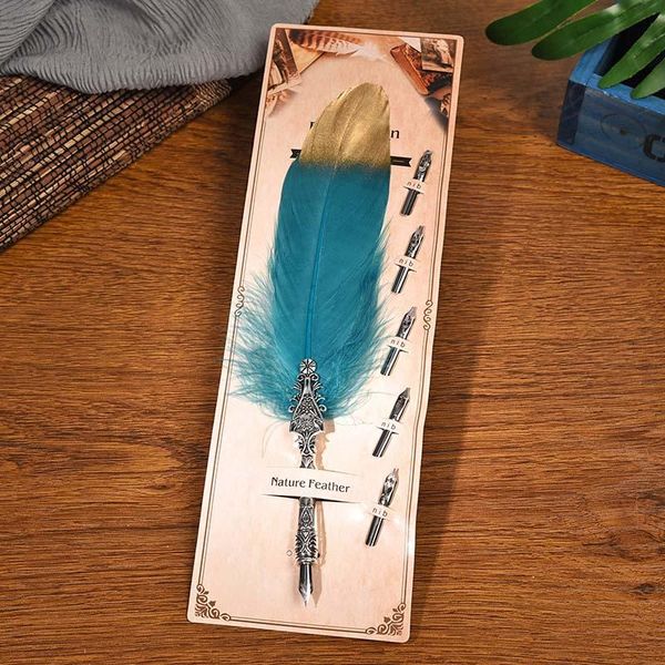 colors 2021 european vintage feather pen dip ink pen+5 nibs set business gift signature to send friends holiday gifts fountain pens
colors 2021 european vintage feather pen dip ink pen+5 nibs set business gift signature to send friends holiday gifts fountain pens