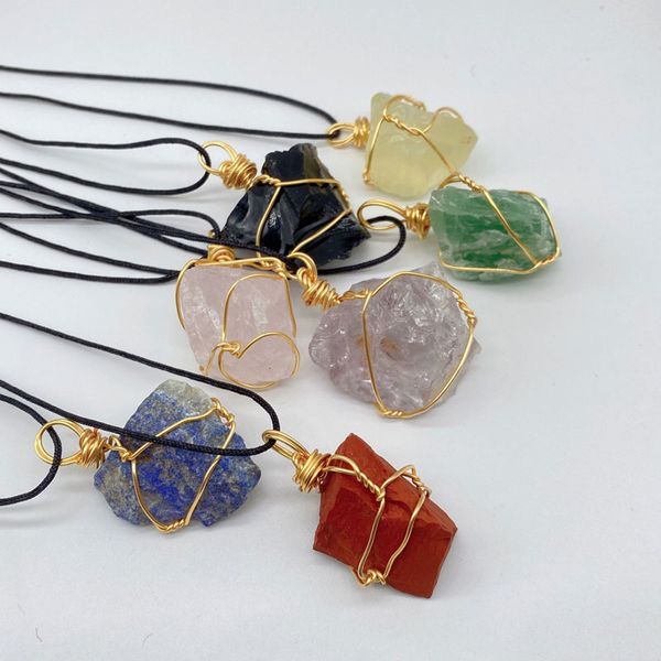 irregular 7 different natural crystal stone handmade chain pendant necklaces for women girl fashion decor gold plated jewelry, Silver
irregular 7 different natural crystal stone handmade chain pendant necklaces for women girl fashion decor gold plated jewelry, Silver