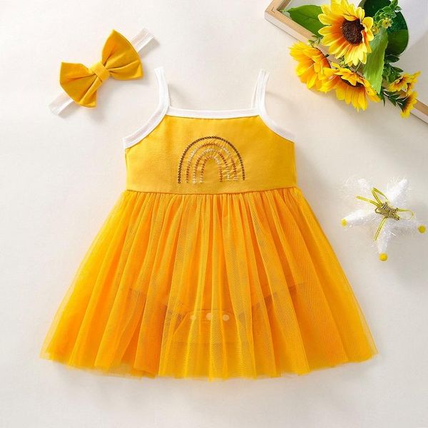 girl's dresses 0-12m cute born baby girl sleeveless rainbow tutu bodysuit dress headband 2pcs outfits clothes, Red;yellow
girl's dresses 0-12m cute born baby girl sleeveless rainbow tutu bodysuit dress headband 2pcs outfits clothes, Red;yellow