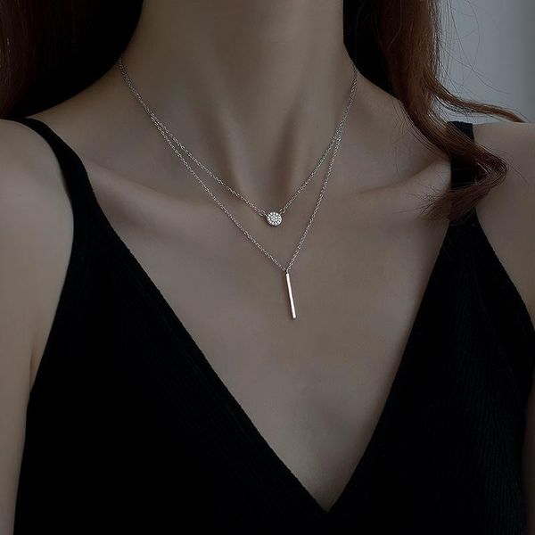 pendant necklaces double-layer necklace female clavicle chain word niche design ins cold wind, Silver
pendant necklaces double-layer necklace female clavicle chain word niche design ins cold wind, Silver