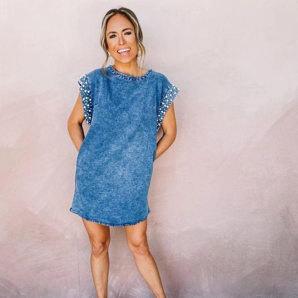 casual dresses denim women summer 2021 sleeveless beaded fashion mini dress, Black;gray
casual dresses denim women summer 2021 sleeveless beaded fashion mini dress, Black;gray