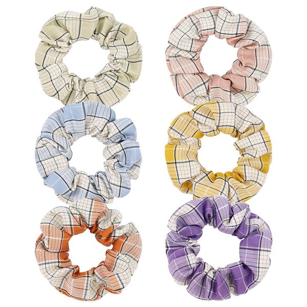 women lovely handmade elastic hairbands colorful plaids large intestine hair rope girls accessories pgraphy props, Pink 
women lovely handmade elastic hairbands colorful plaids large intestine hair rope girls accessories pgraphy props, Pink