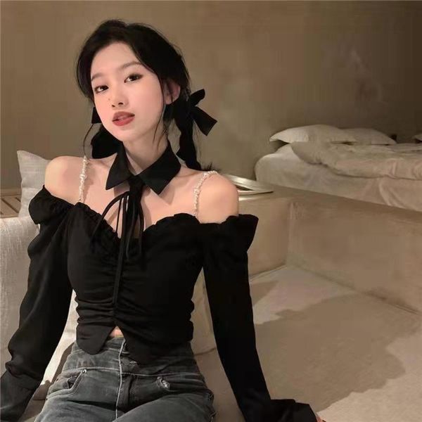 women's blouses & shirts club party women 2021 summer autumn metal strap off shoulder drawstring corset crop blusas femme, White
women's blouses & shirts club party women 2021 summer autumn metal strap off shoulder drawstring corset crop blusas femme, White