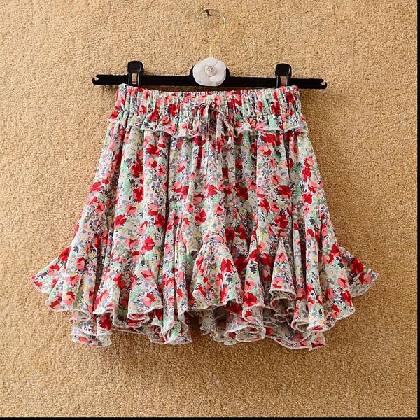 elastic waist floral print womens skirt summer lotus leaf pleated bohemian mini female vintage chiffon short, Black
elastic waist floral print womens skirt summer lotus leaf pleated bohemian mini female vintage chiffon short, Black