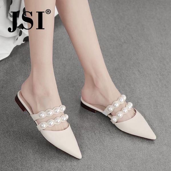 slippers jsi leather women's fashion pointed toe slip-on flat shoes pearl decoration lady jl40, Black
slippers jsi leather women's fashion pointed toe slip-on flat shoes pearl decoration lady jl40, Black