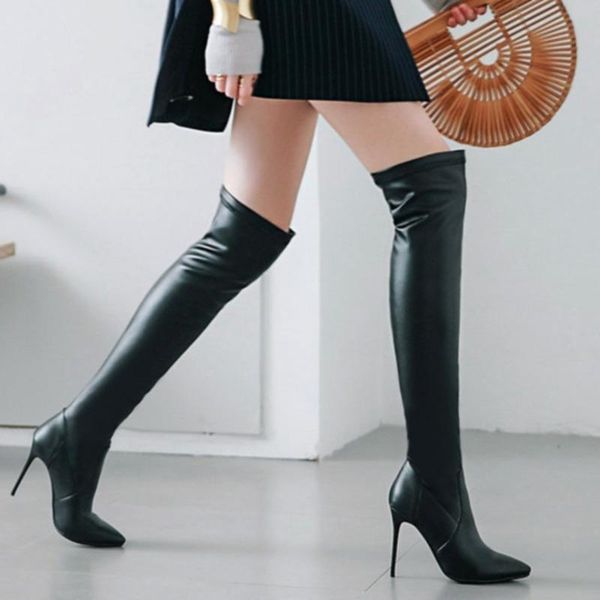 boots 2021 women's over the knee pointed toe women thigh booties shoes leather fashion female thin heels woman botas, Black
boots 2021 women's over the knee pointed toe women thigh booties shoes leather fashion female thin heels woman botas, Black