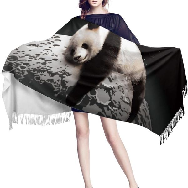 scarves autumn winter cashmere scarf adults women men soft warm moon night sky panda female pashmina shawls with tassel, Blue;gray
scarves autumn winter cashmere scarf adults women men soft warm moon night sky panda female pashmina shawls with tassel, Blue;gray