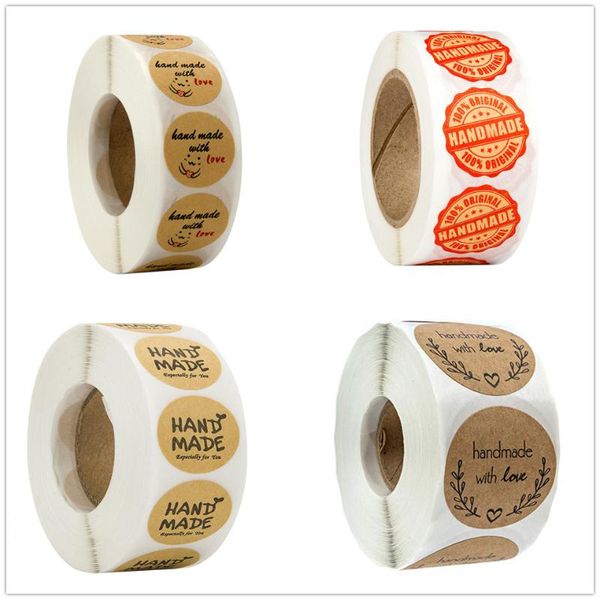 gift wrap 500pcs/roll handmade with love label stickers candle decorative adhesive sticker kraft round labels
gift wrap 500pcs/roll handmade with love label stickers candle decorative adhesive sticker kraft round labels