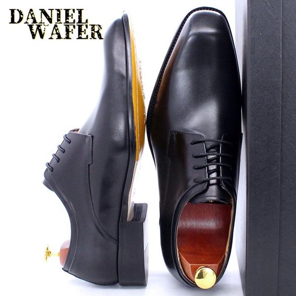 dress shoes men's oxford derby genuine leather black brown classic style whole cut lace up formal wedding office men
dress shoes men's oxford derby genuine leather black brown classic style whole cut lace up formal wedding office men