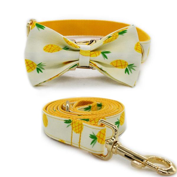 dog collars & leashes pet accessories girl boy collar pineapple pattern bow tie and leash set for cat with gold metal buckle
dog collars & leashes pet accessories girl boy collar pineapple pattern bow tie and leash set for cat with gold metal buckle