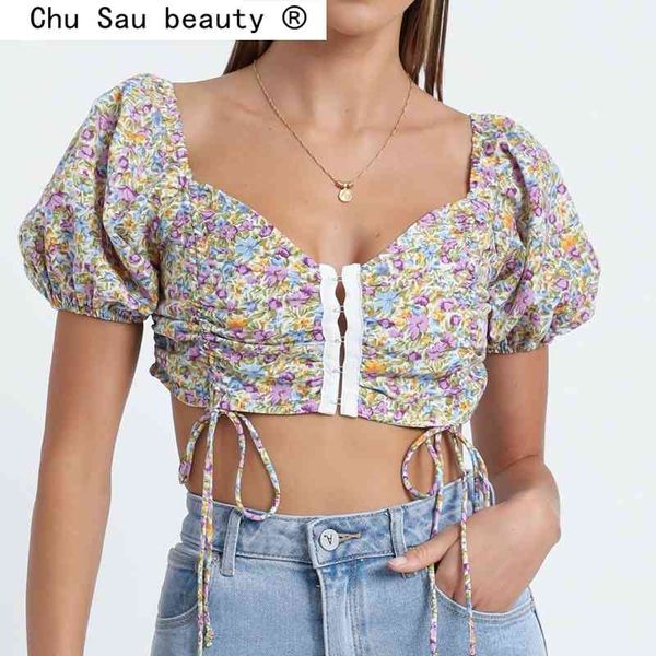 fashion summer holiday chic floral print crop women backless short sleeve blouses female de moda 210508, White
fashion summer holiday chic floral print crop women backless short sleeve blouses female de moda 210508, White