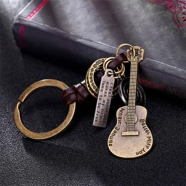 keychains alloy vintage guitar key rings musical instrument braided cowhide keychain pendant gift for friends 1pcs, Silver
keychains alloy vintage guitar key rings musical instrument braided cowhide keychain pendant gift for friends 1pcs, Silver