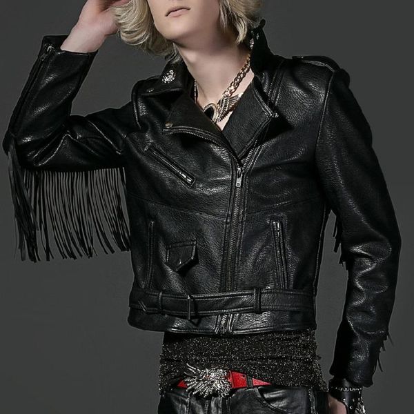 men's fur & faux jaqueta masculina motoqueiro men short leather male tassels coat motorcycle jacket streetwear punk gothic hip hop oute, Black
men's fur & faux jaqueta masculina motoqueiro men short leather male tassels coat motorcycle jacket streetwear punk gothic hip hop oute, Black