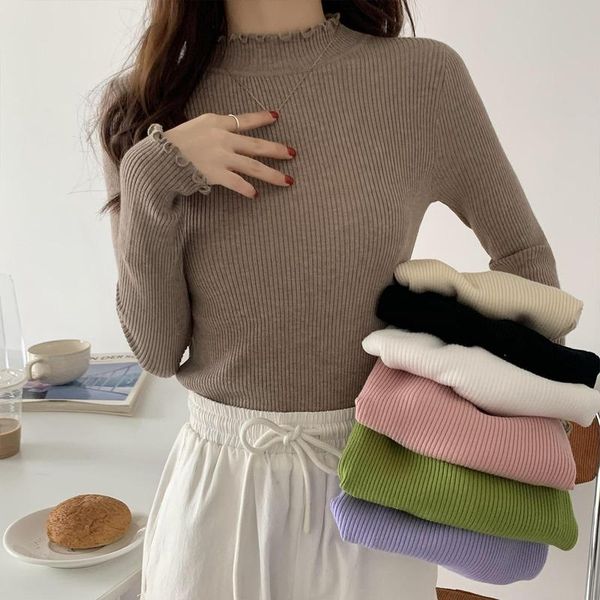 women's sweaters spring autumn half high collar pink sweater pullover slim fit long sleeve knitted bottoming shirt badycon warm jumper, White;black
women's sweaters spring autumn half high collar pink sweater pullover slim fit long sleeve knitted bottoming shirt badycon warm jumper, White;black