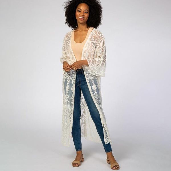 women's swimwear lace long cardigan bikini blouse beach vacation coat swimsuit sunscreen, White;black
women's swimwear lace long cardigan bikini blouse beach vacation coat swimsuit sunscreen, White;black
