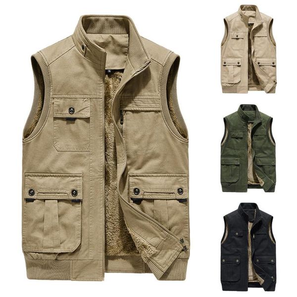 men's jackets winter men lapel plush stand-up collar vest plus velvet warmth slim korean cotton-padded jacket youth elderly outdoor wor, Black;brown
men's jackets winter men lapel plush stand-up collar vest plus velvet warmth slim korean cotton-padded jacket youth elderly outdoor wor, Black;brown