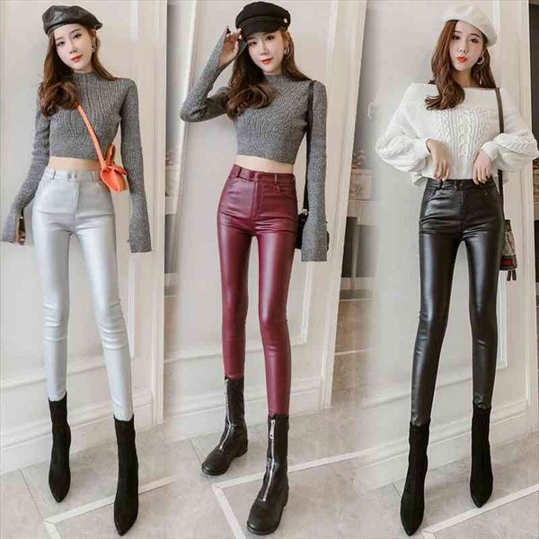 thin velvet pu leather women leggings pants autumn winter elastic stretch skinny faux pencil tight trouser, Black
thin velvet pu leather women leggings pants autumn winter elastic stretch skinny faux pencil tight trouser, Black