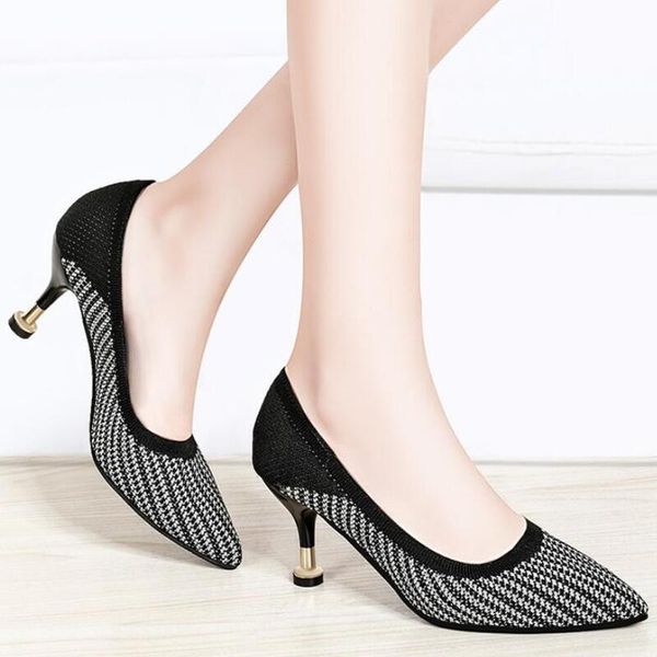 dress shoes spring autumn women pointed toe pumps knitting high heels fashion office work casual party zapatos mujer, Black
dress shoes spring autumn women pointed toe pumps knitting high heels fashion office work casual party zapatos mujer, Black