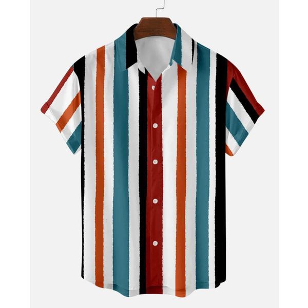 men's casual shirts colorful striped hawaiian male beach blouse shirt men 2021 summer short sleeves chemise homme, White;black
men's casual shirts colorful striped hawaiian male beach blouse shirt men 2021 summer short sleeves chemise homme, White;black