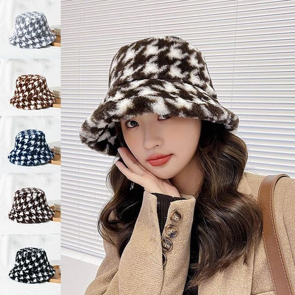wide brim hats fashion bucket hat women retro classic houndstooth pattern fisherman autumn and winter thick warm big, Blue;gray
wide brim hats fashion bucket hat women retro classic houndstooth pattern fisherman autumn and winter thick warm big, Blue;gray