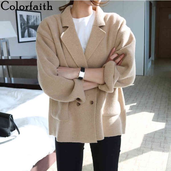colorfaith new women's sweaters autumn winter korean style knitted buttons pockets cardigans vintage wild knitwear swc8277 210413, White;black
colorfaith new women's sweaters autumn winter korean style knitted buttons pockets cardigans vintage wild knitwear swc8277 210413, White;black