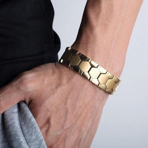 link, chain hexagonal multipoint magnet bracelet detachable men's fashion punk jewelry e9j1, Black
link, chain hexagonal multipoint magnet bracelet detachable men's fashion punk jewelry e9j1, Black