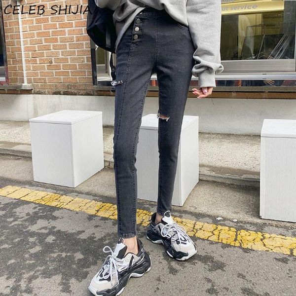 ripped jeans for women gray stretchy high waist denim pencil pants woman summer korean single-breasted vintage mom women's, Blue
ripped jeans for women gray stretchy high waist denim pencil pants woman summer korean single-breasted vintage mom women's, Blue