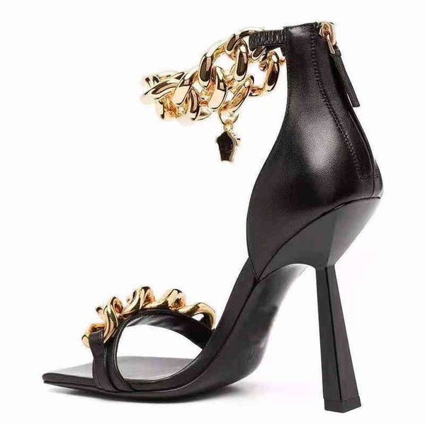 dress shoes soft real leather gladiator sandals women square toe gold chain ankle strap strange thin high heels woman runway sanda, Black
dress shoes soft real leather gladiator sandals women square toe gold chain ankle strap strange thin high heels woman runway sanda, Black