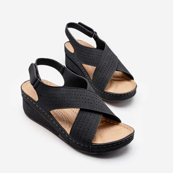 sandals wedges platform hook&loop women's casual fashion slope heel breathable summer shoe sandalias, Black
sandals wedges platform hook&loop women's casual fashion slope heel breathable summer shoe sandalias, Black