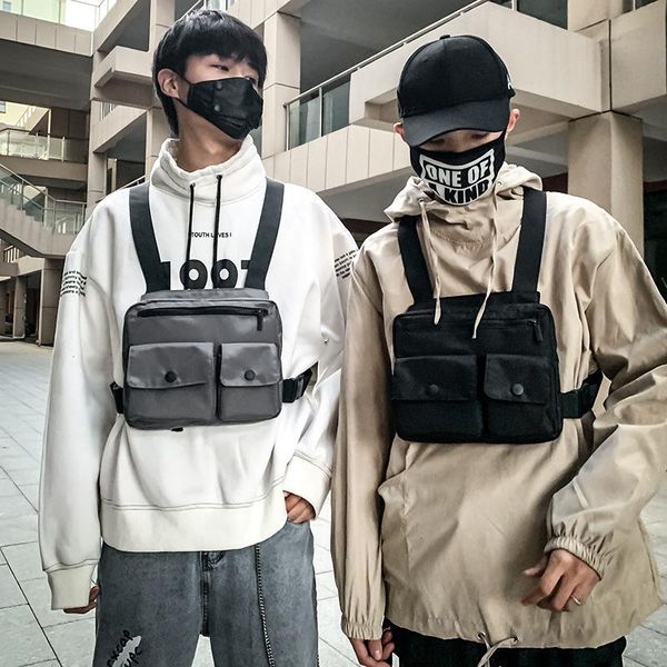 chest bag in waist pack for men and women fashion 2021 hip hop streetwear black vest kanye west wist support, Black;gray
chest bag in waist pack for men and women fashion 2021 hip hop streetwear black vest kanye west wist support, Black;gray