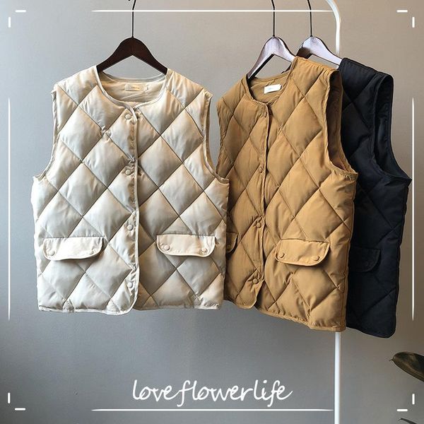 women's vests cozok cotton vest autumn and winter 2021 korean loose padded jacket diamond plaid, Black;white
women's vests cozok cotton vest autumn and winter 2021 korean loose padded jacket diamond plaid, Black;white