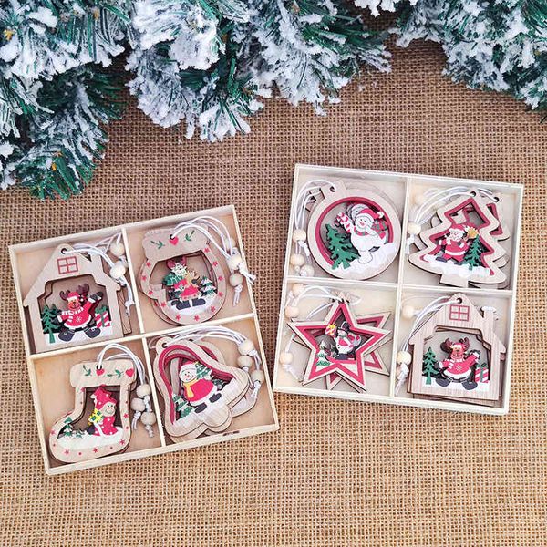 new cartoon wooden christmas decorations tree pendant gift box packaging
new cartoon wooden christmas decorations tree pendant gift box packaging