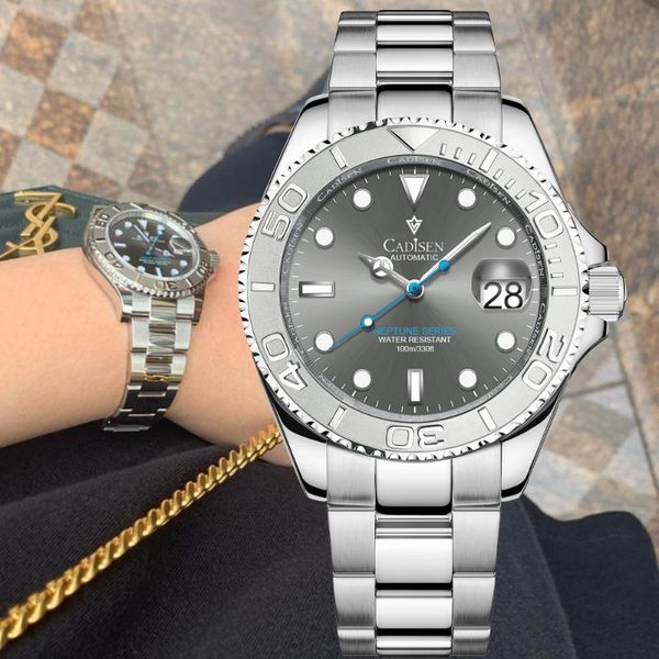 wristwatches cadisen men automatic watch sapphire luxury mechanical wristwatch 100m waterproof nh35a movement rotating bezel, Slivery;brown
wristwatches cadisen men automatic watch sapphire luxury mechanical wristwatch 100m waterproof nh35a movement rotating bezel, Slivery;brown