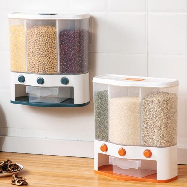 storage bottles & jars wall-mounted kitchen rice dispenser seperated grids moisture-proof pp retain freshness grain container supplies
storage bottles & jars wall-mounted kitchen rice dispenser seperated grids moisture-proof pp retain freshness grain container supplies